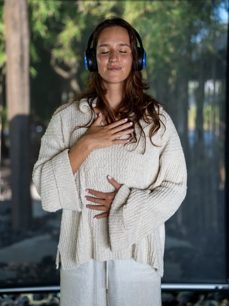 9D Breathwork Ruby Facilitator Eyes Closed